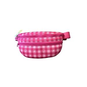 Peanuts Snoopy Pink Checkered Women's Fanny Pack / Hip Belt Bag Neoprene
